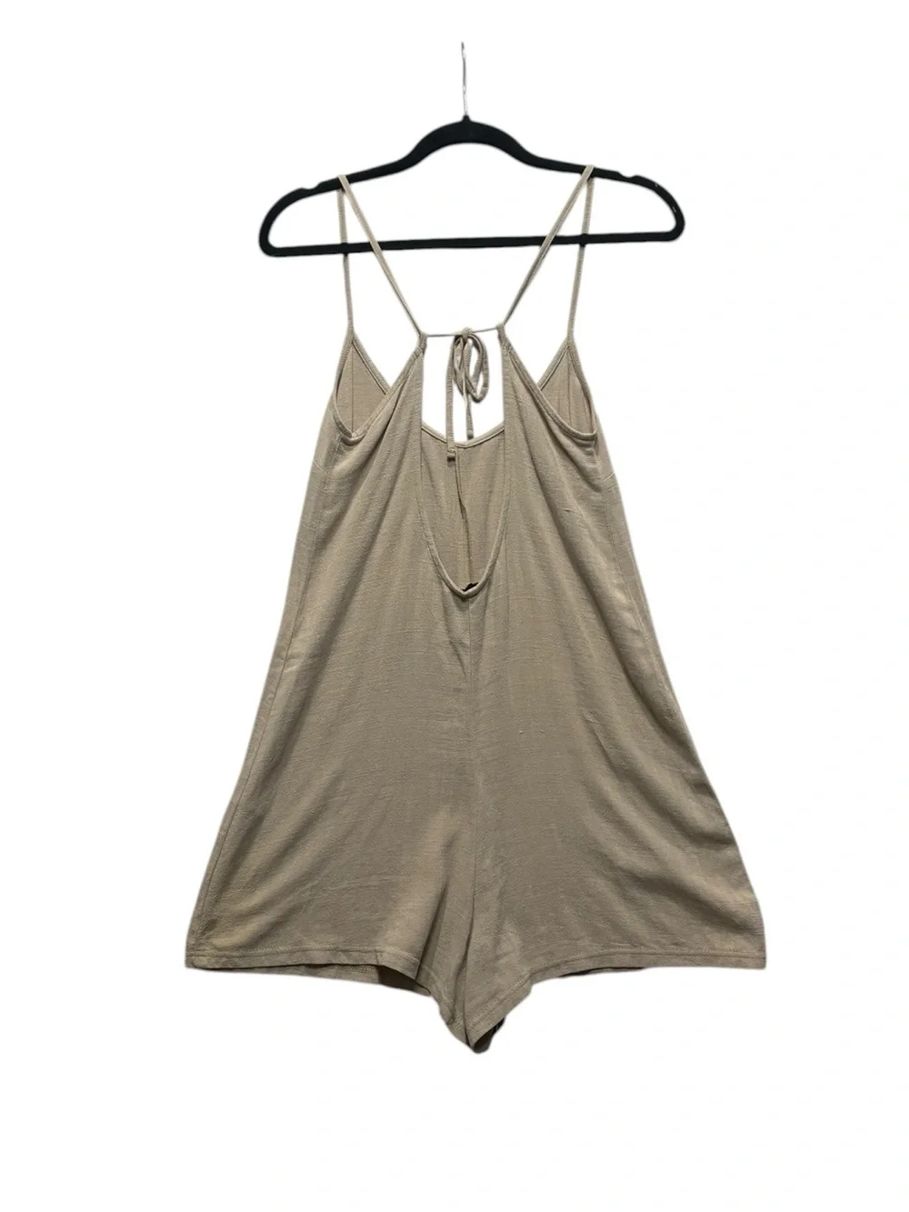 Topshop Cream-Tan Sleeveless Strappy Romper
